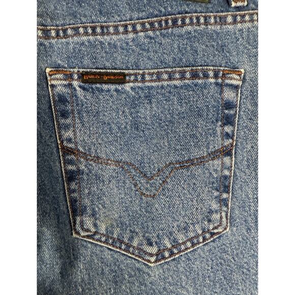 Harley Davidson Relaxed Straight Fit Denim Jeans Pants Blue Mens 34x34 Motorcycl - Picture 9 of 12